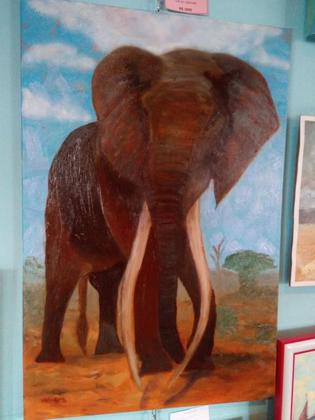 Painting by Vallery Bowyer: elephant bull